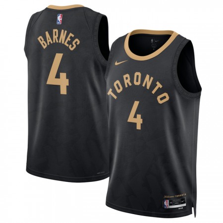 Män Toronto Raptors Tröja Scottie Barnes 4 Nike 2022-23 City Edition Svart Swingman